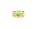 Bague Bague en or jaune et rose avec émeraude cabochon 1 ct et diamants 58 Facettes 8115