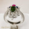 Bague 53 Bague Art nouveau en or blanc 585 avec diamants et saphirs 58 Facettes 2516