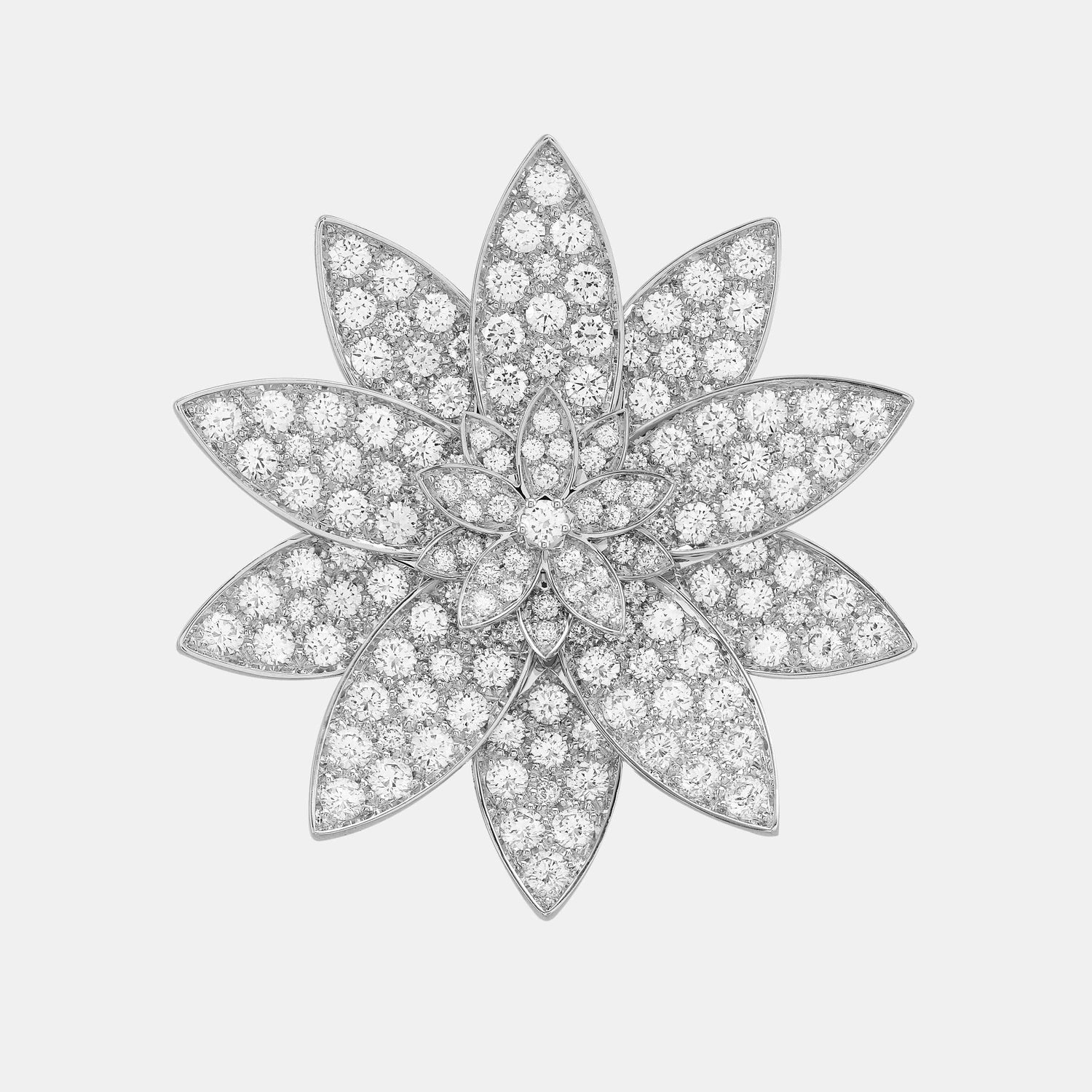 Pendentif Lotus Or blanc Diamant 6.82ct