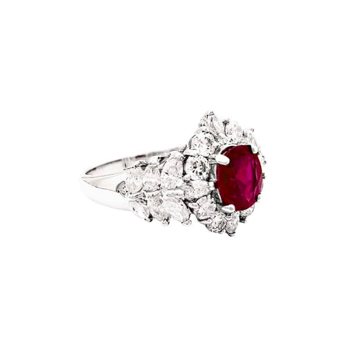 Bague 58 Bague en or blanc 750 sertie de rubis et diamants 58 Facettes 35218