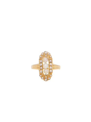 Bague 54 Bague ancienne en or et perles fines 58 Facettes J308