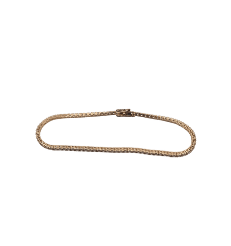 Bracelet Tennis or jaune serti de diamants 58 Facettes