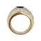 Bague 50 Bague jonc en or jaune 750/000 avec diamants et saphir 58 Facettes 33326