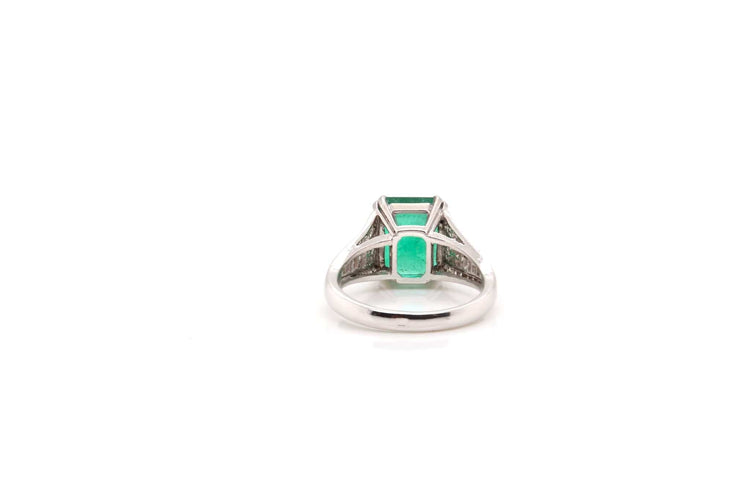 Bague 51 Bague Art déco en platine avec émeraude et diamants 58 Facettes 21498 / 23389