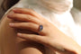 Bague 53 Bague en or blanc 18k au saphir de Ceylan et diamants 58 Facettes 23834 / 23852