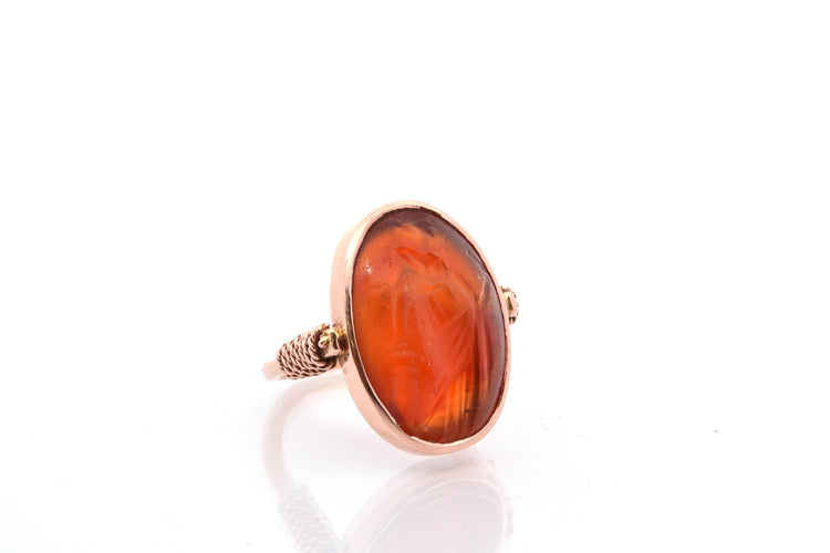 Bague 48 Bague antique à intaille en or 18k et cornaline 58 Facettes 26957