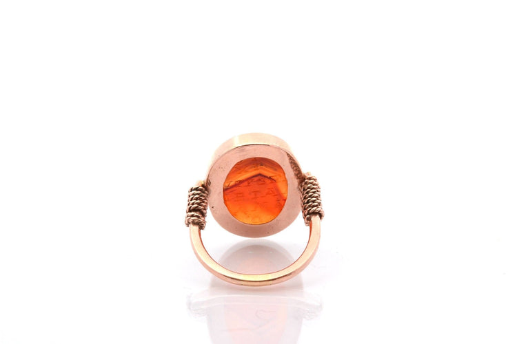 Bague 48 Bague antique à intaille en or 18k et cornaline 58 Facettes 26957