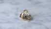 Bague 52.5 Bague ancienne entourage en or jaune 18kt et argent, saphir et diamants 58 Facettes