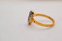 Bague 55 Bague navette en or jaune 18 carats et spinelle synthétique Verneuil 58 Facettes 3865