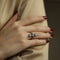 Bague 55 Bague ancienne vers 1930 en or gris 18K et platine avec 3 diamants taille ancienne - Taille 55 58 Facettes FB09772