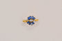 Bague 50 Bague en or jaune 14 carats saphirs taille trapèze et diamants 58 Facettes 3859