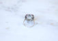 Bague 58 Bague Art Déco octogonale en or blanc 18k, aigue-marine et diamants 58 Facettes