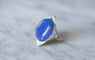 Bague 55 Bague Art Déco marquise en platine et opale noire, diamants 58 Facettes