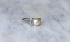 Bague 47.5 Bague Art Déco perle de culture en platine et diamants baguette 58 Facettes