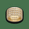 Bague 51 Bague bandeau diamants en or jaune 18k 1,50 ct H-VS 58 Facettes FB11221