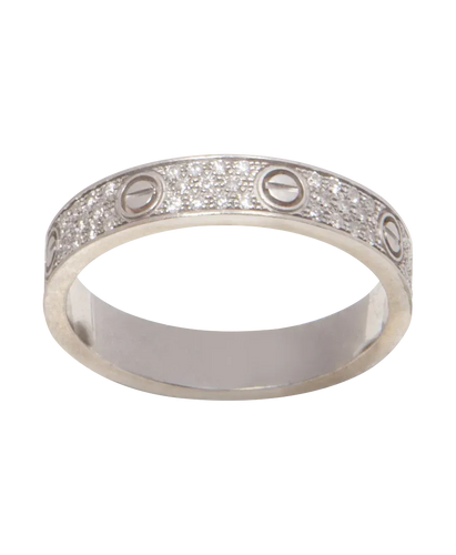 Bague 58 Cartier Love - Alliance pavée en or blanc 18k et diamants 58 Facettes BO230553/BAGUELOVEPAVÉECARTIER