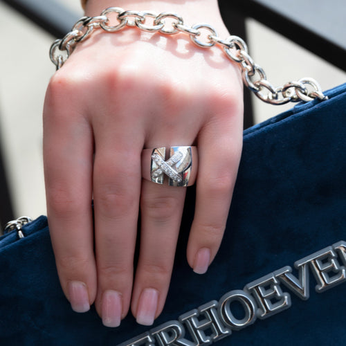 Bague 49 Chaumet Lien - Bague en or gris et diamants 58 Facettes 61E00424
