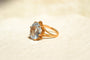 Bague 59 Bague cocktail fleur en or jaune 18 carats et spinelle de synthèse 58 Facettes 3515