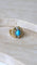 Bague 52.5 Bague cocktail cabochon turquoise en or jaune 18kt et diamants 58 Facettes