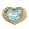 Bague 53 Bague cœur en or jaune 750 avec topaze bleue et diamants 58 Facettes OC-61H00025