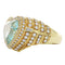 Bague 53 Bague cœur en or jaune 750 avec topaze bleue et diamants 58 Facettes OC-61H00025