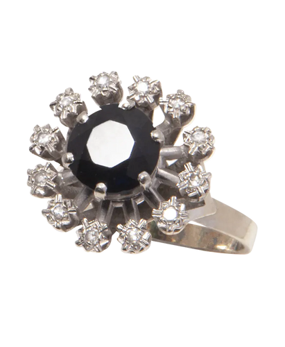 Bague 50 Sacrée Marguerite - Bague marguerite Art nouveau en or blanc 18K saphir et diamants 58 Facettes BO220861/SACREEMARGUERIRE