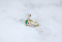 Bague 54 Bague de fiançailles aigrette en or jaune 18kt et platine, émeraude et diamants 58 Facettes
