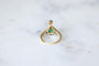Bague 54 Bague de fiançailles aigrette en or jaune 18kt et platine, émeraude et diamants 58 Facettes