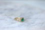 Bague 56 Bague émeraude coussin 1,52 cts en or jaune et diamants 58 Facettes