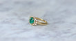 Bague 56 Bague émeraude coussin 1,52 cts en or jaune et diamants 58 Facettes