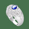 Bague 56-57 Bague en or gris 18K avec saphir de Ceylan 1,38 ct et diamants - Taille 56-57 58 Facettes FB07144