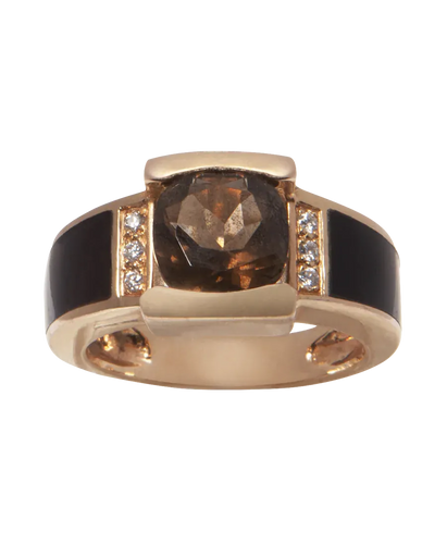 Bague 58 Clozeau Vénus - Bague épaulée en or rose 18K avec quartz et diamants 58 Facettes BO230094/VÉNUSCLOZEAU