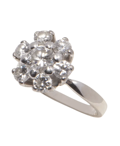 Bague 50 FASTE - Bague marguerite en or blanc 18K et diamants 58 Facettes BO220704/FASTE