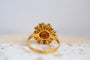 Bague 51.5 Bague fleur en or jaune 18 carats et turquoises 58 Facettes 3238