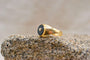 Bague 51.5 Bague chevalière jonc en or jaune 18 carats et onyx, diamant 58 Facettes 3869