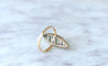 Bague 65 Bague marquise pavée en or jaune 18kt et diamants, émeraudes 58 Facettes