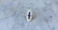 Bague 53 Bague marquise en or jaune et blanc 18kt et saphirs, diamants 58 Facettes