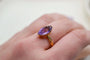 Bague 59 Bague navette en or jaune 18 carats et améthyste 58 Facettes 3868
