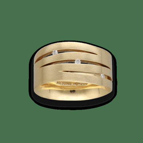Bague 54,5 Niessing Fontana - Bague en or jaune 18k et 3 diamants 58 Facettes FB11219