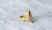 Bague 54 Bague marquise cocktail en or jaune 18kt et améthyste 58 Facettes