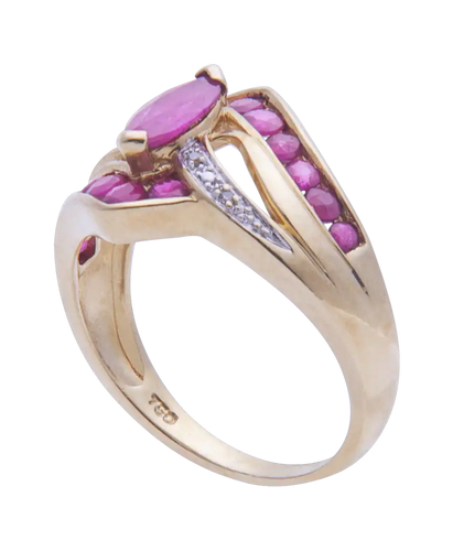 Bague 55 Princesse - Bague jarretière en or jaune et blanc 18K rubis et diamants 58 Facettes BO200099/PRINCESSE