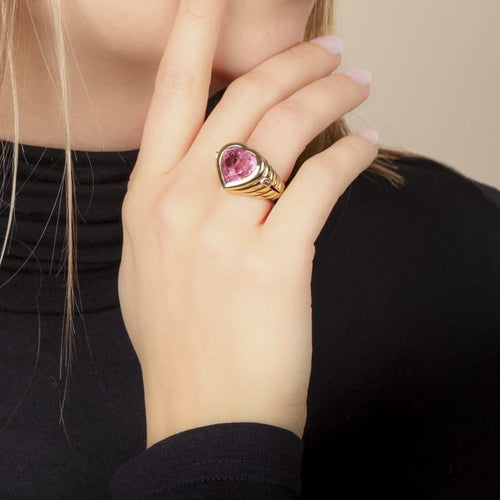 Bague 53 Bague Repossi Coeur Or Jaune Tourmaline et Diamants 58 Facettes 61G00076