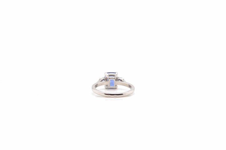 Bague 53 Bague en platine saphir de Ceylan et diamants 58 Facettes 24456 / 24745