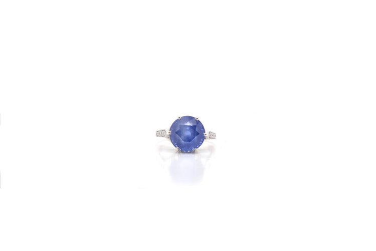 Bague 53 Bague en platine au saphir de Ceylan et diamants 58 Facettes 24054 / 24743