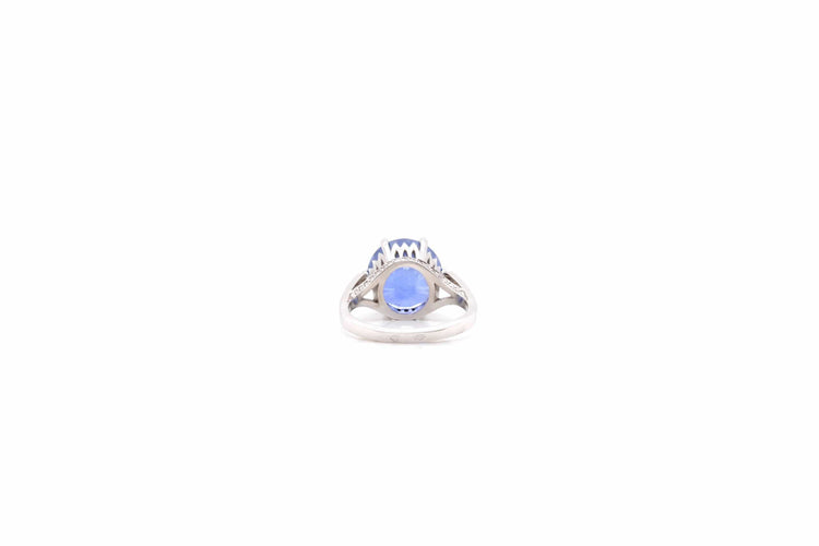 Bague 53 Bague en platine au saphir de Ceylan et diamants 58 Facettes 24054 / 24743
