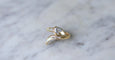 Bague 54 Bague serpent en or jaune 18k et diamants taille Superman et trapèze 58 Facettes