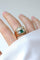 Bague 62 Bague Tank en or rose 18k et platine, émeraude et diamants 58 Facettes