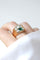 Bague 62 Bague Tank en or rose 18k et platine, émeraude et diamants 58 Facettes