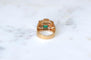 Bague 62 Bague Tank en or rose 18k et platine, émeraude et diamants 58 Facettes