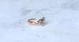 Bague 53 Bague Toi et Moi en or rose 18kt et platine, diamants 58 Facettes